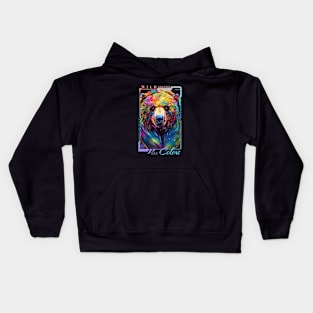 Bear Discover Adventure Nature Planet Earth Paint Kids Hoodie